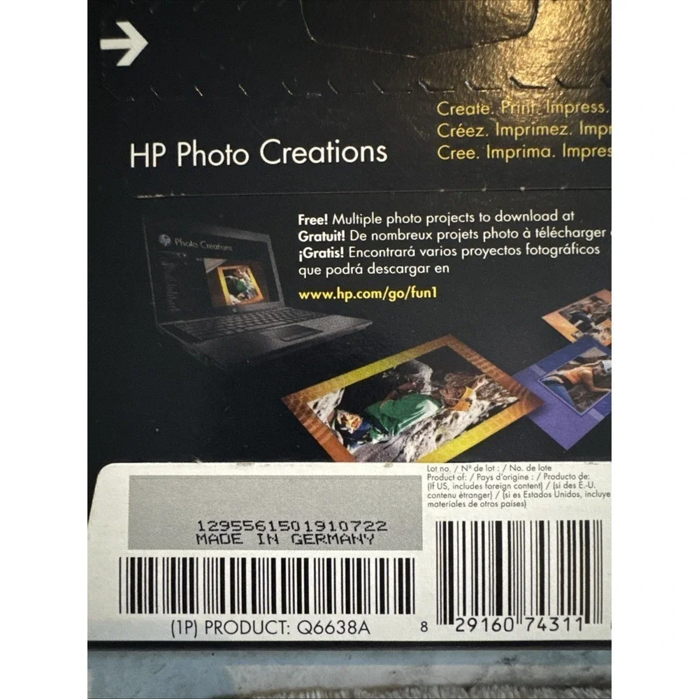 HP Advanced Glossy 4x6 Photo Paper ~ 100 Pack ~For‎ Inkjets ~ Q6638A New Sealed